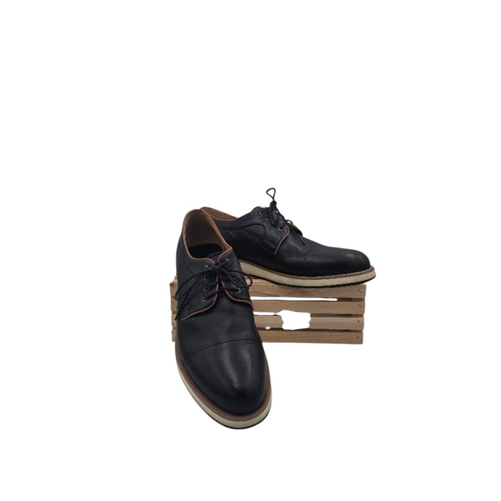 Zanzara Oxford Shoes Mens Black Leather Cap Toe Lace Up Dress Casual 11.5